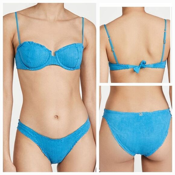 ViX Scales Nissi Women's Blue Bikini Top & Scales Basic Full Bikini Bottoms sz L - Picture 1 of 13